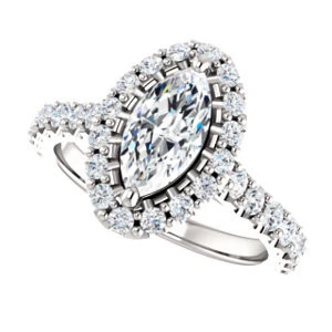 Cubic Zirconia Engagement Ring- The Mckenzie (Customizable Marquise Cut) - Image 6