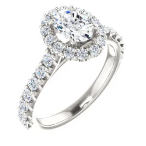 Cubic Zirconia Engagement Ring- The Mckenzie (Customizable Oval Cut) - Image 2
