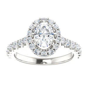 Cubic Zirconia Engagement Ring- The Mckenzie (Customizable Oval Cut) - Image 4
