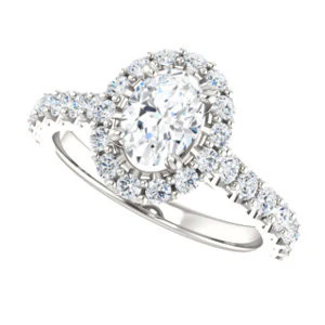 Cubic Zirconia Engagement Ring- The Mckenzie (Customizable Oval Cut) - Image 6