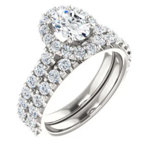 Cubic Zirconia Engagement Ring- The Mckenzie (Customizable Oval Cut) - Image 7
