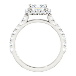 Cubic Zirconia Engagement Ring- The Mckenzie (Customizable Princess Cut) - Image 3