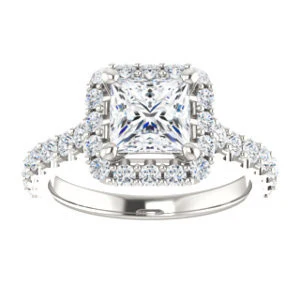 Cubic Zirconia Engagement Ring- The Mckenzie (Customizable Princess Cut) - Image 4