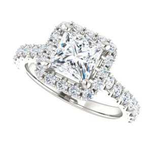 Cubic Zirconia Engagement Ring- The Mckenzie (Customizable Princess Cut) - Image 6