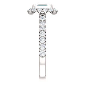 Cubic Zirconia Engagement Ring- The Mckenzie (Customizable Radiant Cut) - Image 11