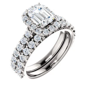 Cubic Zirconia Engagement Ring- The Mckenzie (Customizable Radiant Cut) - Image 7