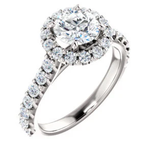 Cubic Zirconia Engagement Ring- The Mckenzie (Customizable Round Cut) - Image 8