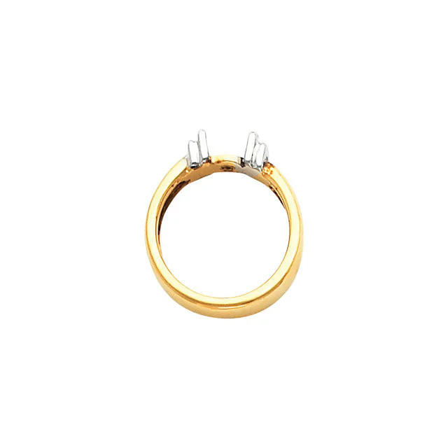 Cubic Zirconia Engagement Ring- The Milly (Round 0.5-1.0 Carat Solitaire with Two-Tone Setting) - Image 6