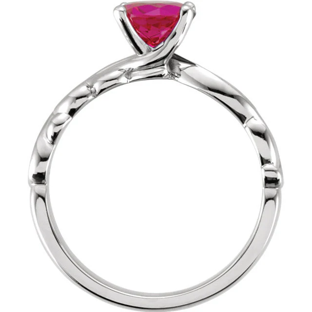 Cubic Zirconia Engagement Ring- The Miranda (1 Carat Round-Cut "Scrunchy" Band Solitaire) - Image 8