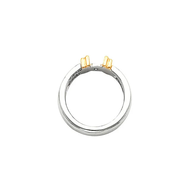 Cubic Zirconia Engagement Ring- The Molly (Round 0.5-1.0 Carat Solitaire with Two-Tone Setting) - Image 4