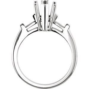 Cubic Zirconia Engagement Ring- The Mylove (0.50-4.0 Carat Marquise-cut 3-stone with Baguettes) - Image 4