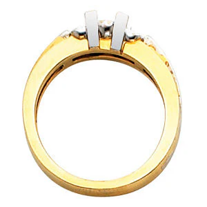 Cubic Zirconia Engagement Ring- The Olivia (0.50-0.75 CT  Triple Oval Cut Setting with Two-Tone Metals) - Image 6