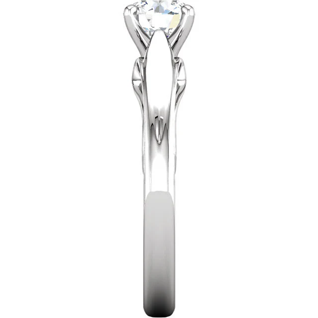 Cubic Zirconia Engagement Ring- The Sandra (Sculptural-Inspired 1 Carat Round Solitaire) - Image 6