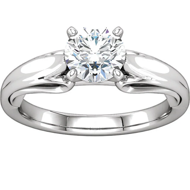 Cubic Zirconia Engagement Ring- The Sandra (Sculptural-Inspired 1 Carat Round Solitaire) - Image 7