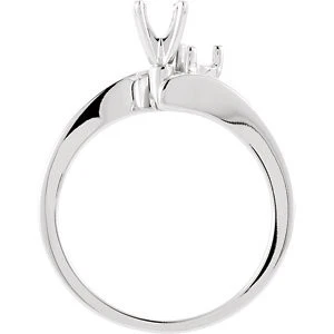 Cubic Zirconia Engagement Ring- The Shamika (Customizable 2-stone Solitaire with Petite Round Accent) - Image 3