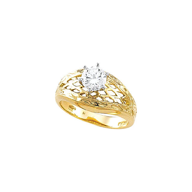 Cubic Zirconia Engagement Ring- The Suzanne (0.25-3.0 CT Customizable Solitaire with Hand Engraved Band) - Image 3