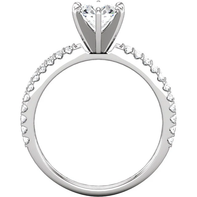 Cubic Zirconia Engagement Ring- The Veronica (0.5-1.0 Carat Round Split-Band) - Image 5