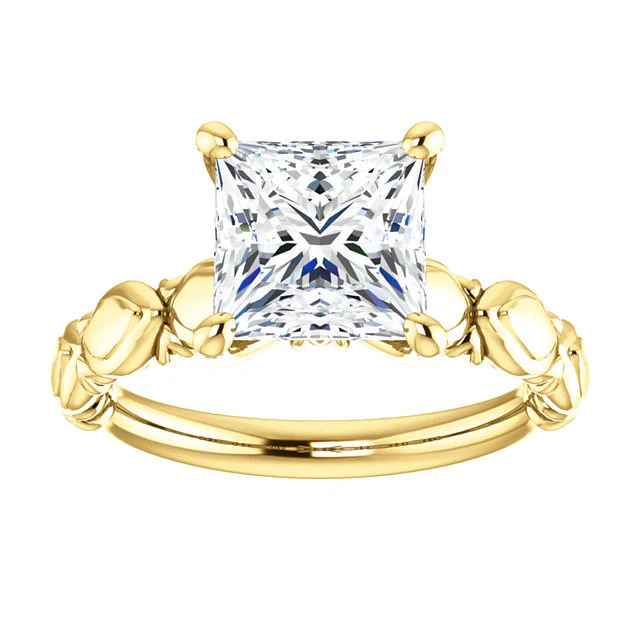 Cubic Zirconia Engagement Ring- The Vicki (Customizable Shell Sculpture Solitaire) - Image 7