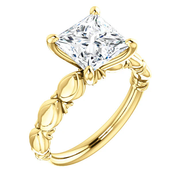 Cubic Zirconia Engagement Ring- The Vicki (Customizable Shell Sculpture Solitaire) - Image 8