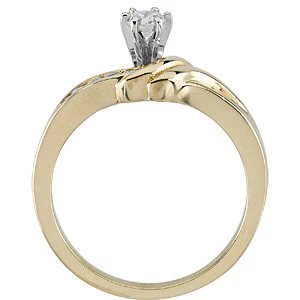Cubic Zirconia Engagement Ring- The Xena (6-stone with Round Channel Hand-Engraved Band) - Image 2