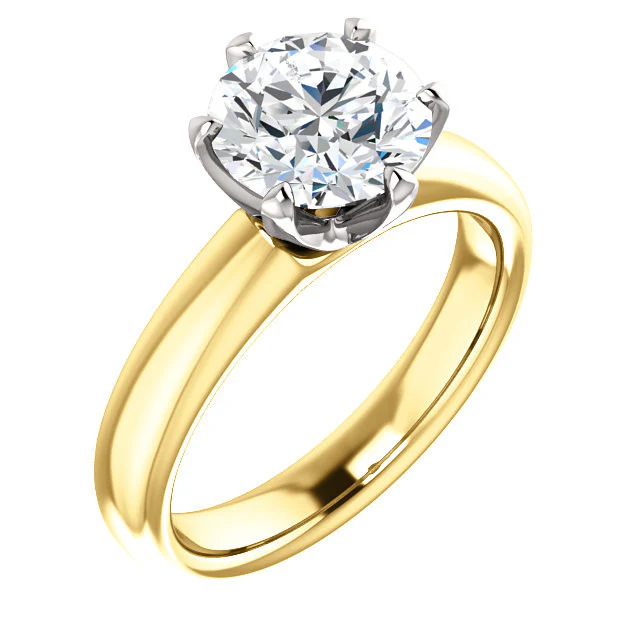 Cubic Zirconia Engagement Ring- The Leah (6 Prong Stackable Solitaire: Round-Cut or Oval-Cut) - Image 11