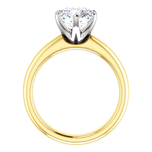 Cubic Zirconia Engagement Ring- The Leah (6 Prong Stackable Solitaire: Round-Cut or Oval-Cut) - Image 12