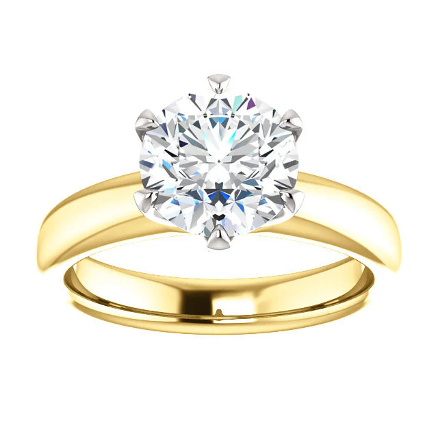 Cubic Zirconia Engagement Ring- The Leah (6 Prong Stackable Solitaire: Round-Cut or Oval-Cut) - Image 13