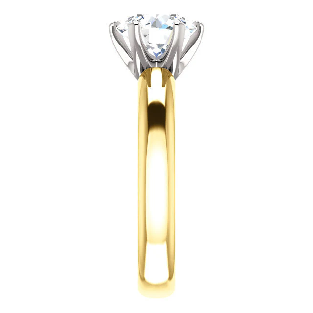 Cubic Zirconia Engagement Ring- The Leah (6 Prong Stackable Solitaire: Round-Cut or Oval-Cut) - Image 14