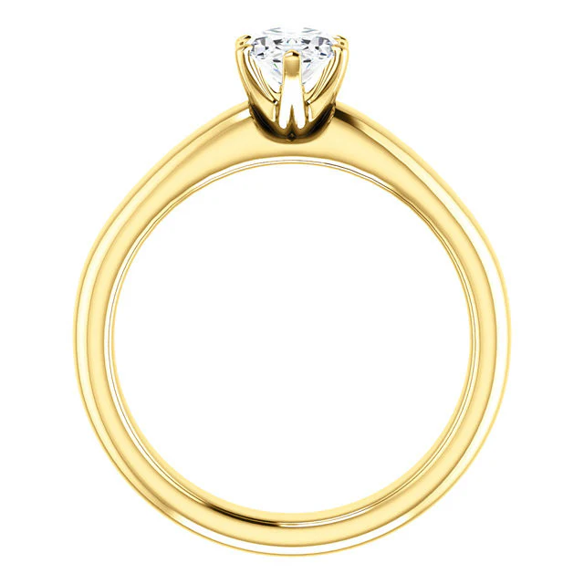 Cubic Zirconia Engagement Ring- The Leah (6 Prong Stackable Solitaire: Round-Cut or Oval-Cut) - Image 6