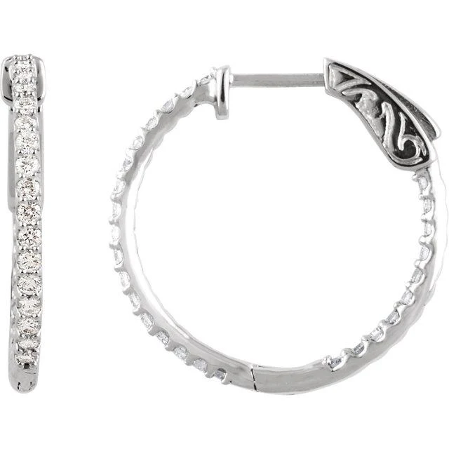 Cubic Zirconia Earrings- Customizable Inside/Outside Sterling Silver Hoop Earring Set - Image 10