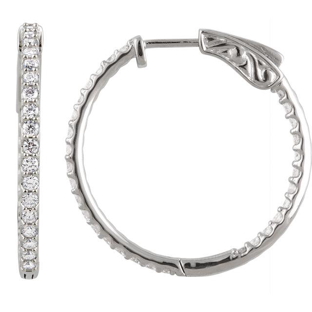Cubic Zirconia Earrings- Customizable Inside/Outside Sterling Silver Hoop Earring Set - Image 11