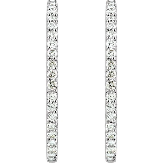 Cubic Zirconia Earrings- Customizable Inside/Outside Sterling Silver Hoop Earring Set - Image 3