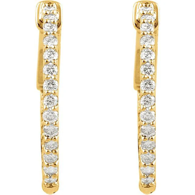 Cubic Zirconia Earrings- Customizable Inside/Outside Sterling Silver Hoop Earring Set - Image 5