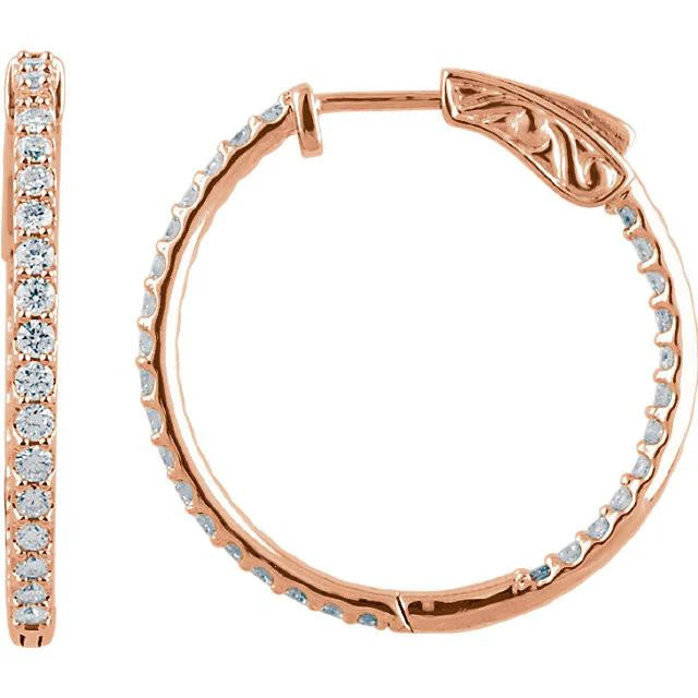 Cubic Zirconia Earrings- Customizable Inside/Outside Sterling Silver Hoop Earring Set - Image 6