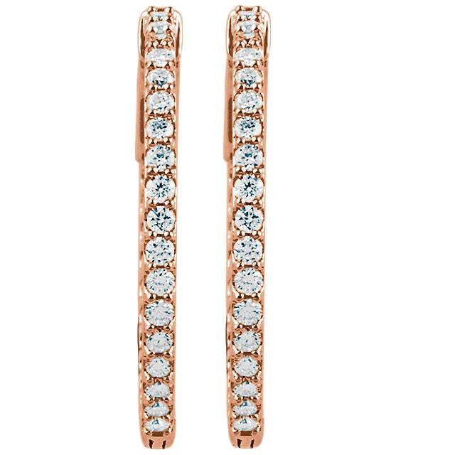 Cubic Zirconia Earrings- Customizable Inside/Outside Sterling Silver Hoop Earring Set - Image 7