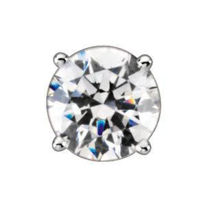 Cubic Zirconia Earrings- Customizable 4 Prong Round Solitaire Stud Earring Set - Image 3