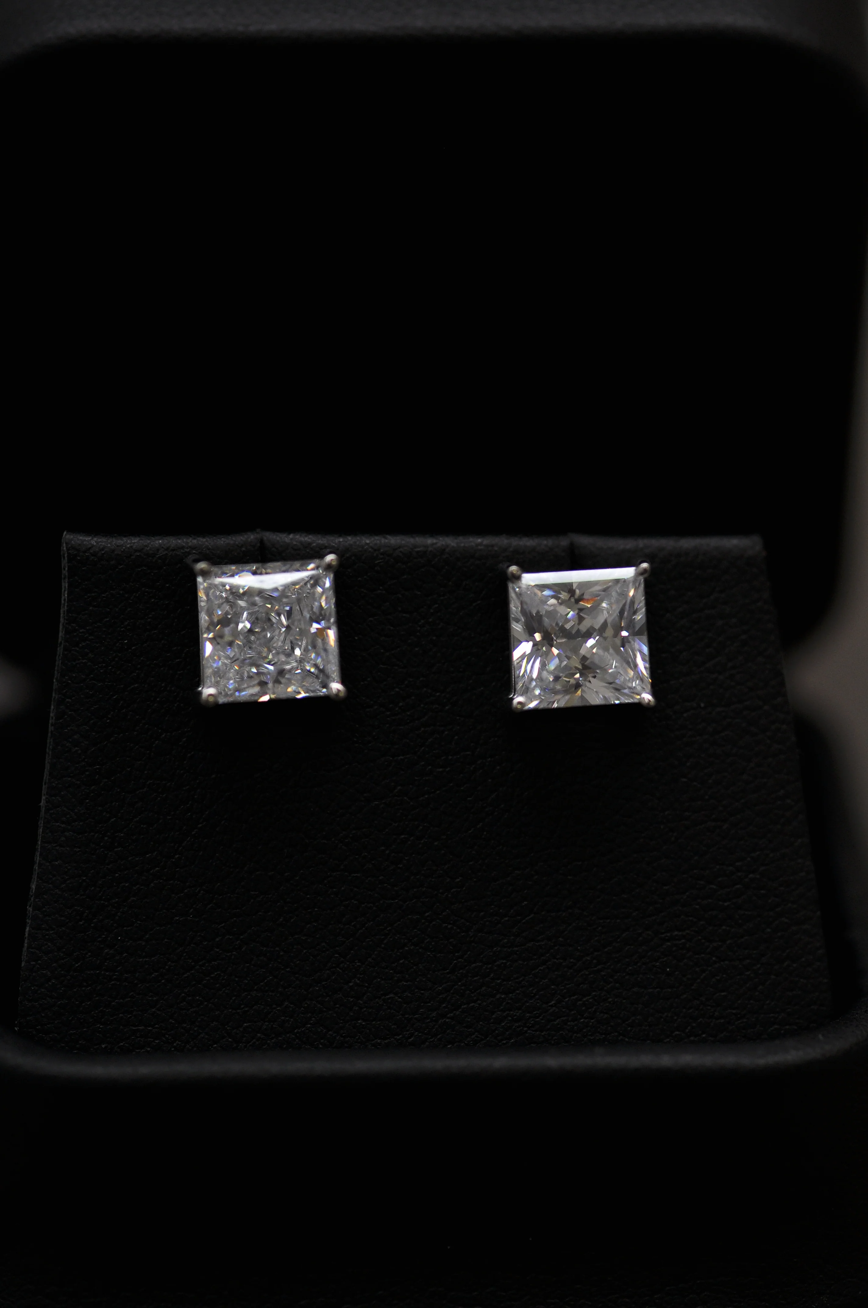 Cubic Zirconia Earrings- Customizable 4 Prong Princess CZ Stud Earring Set - Image 21