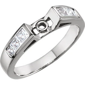Cubic Zirconia Engagement Ring- The Audra (Customizable 7-stone Princess Channel) - Image 5