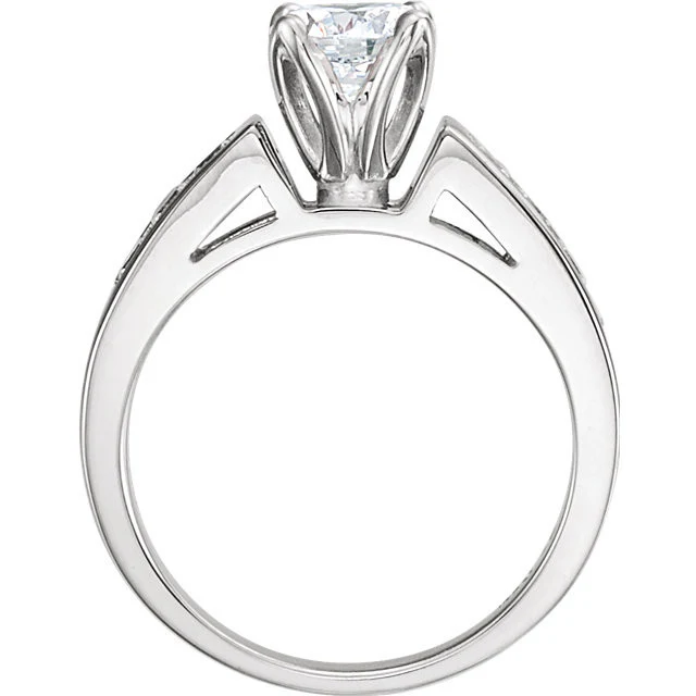 Cubic Zirconia Engagement Ring- The Audra (Customizable 7-stone Princess Channel) - Image 6