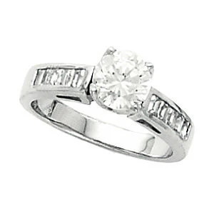 Cubic Zirconia Engagement Ring- The Rochelle (Customizable Baguette Channel) - Image 4