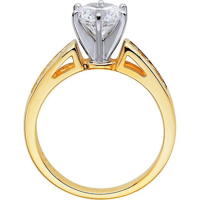Cubic Zirconia Engagement Ring- The Rochelle (Customizable Baguette Channel) - Image 5