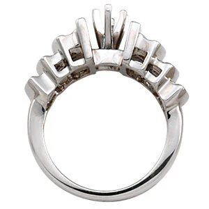 Cubic Zirconia Engagement Ring- The Claire (Customizable Center with Princess Channel) - Image 3