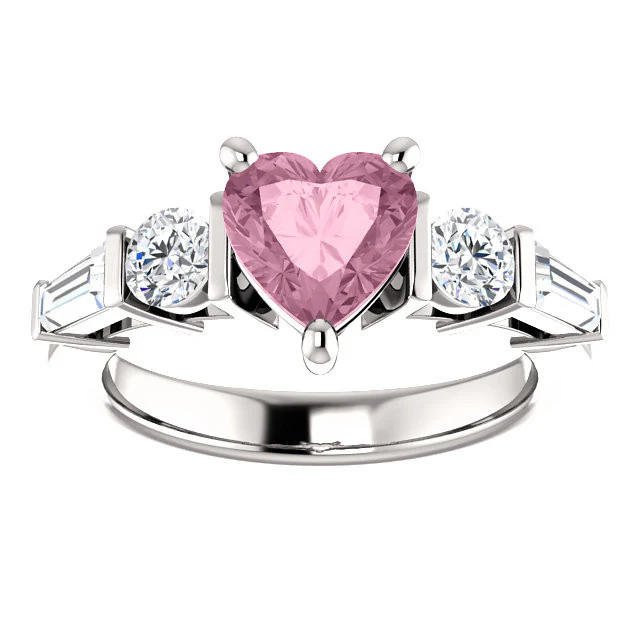 Cubic Zirconia Engagement Ring- The Sarah (Customizable 5-Stone Baguette Channel) - Image 11