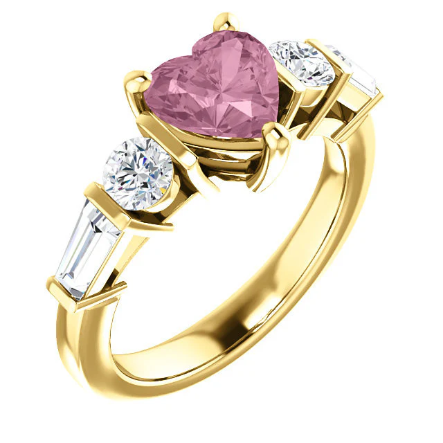 Cubic Zirconia Engagement Ring- The Sarah (Customizable 5-Stone Baguette Channel) - Image 5