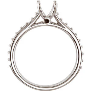 Cubic Zirconia Engagement Ring- The Barbie (Antique Cushion Cut Design with Peekaboos) - Image 3