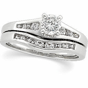 Cubic Zirconia Engagement Ring- The Lena (Customizable 7-stone with Round Channel) - Image 3