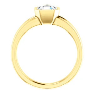 CZ Wedding Set, featuring The Bernadine engagement ring (Customizable Bezel-set Asscher Cut with V-Split Band) - Image 4