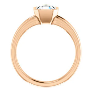 CZ Wedding Set, featuring The Bernadine engagement ring (Customizable Bezel-set Asscher Cut with V-Split Band) - Image 9