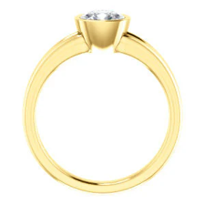 CZ Wedding Set, featuring The Bernadine engagement ring (Customizable Bezel-set Cushion Cut with V-Split Band) - Image 3