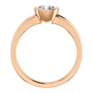 CZ Wedding Set, featuring The Bernadine engagement ring (Customizable Bezel-set Cushion Cut with V-Split Band) - Image 5